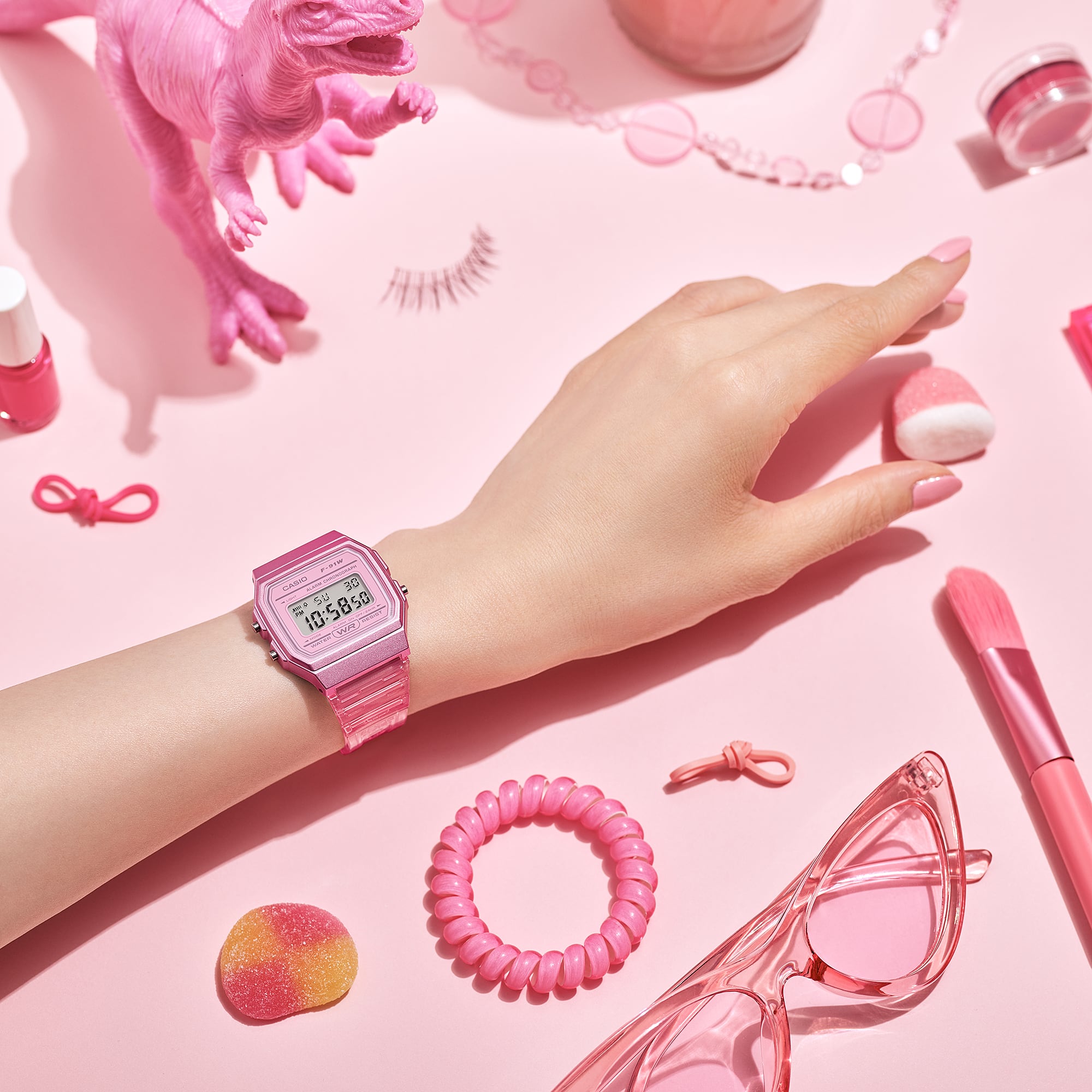 F91WS-4 | Pink Translucent Digital Watch - Casio
