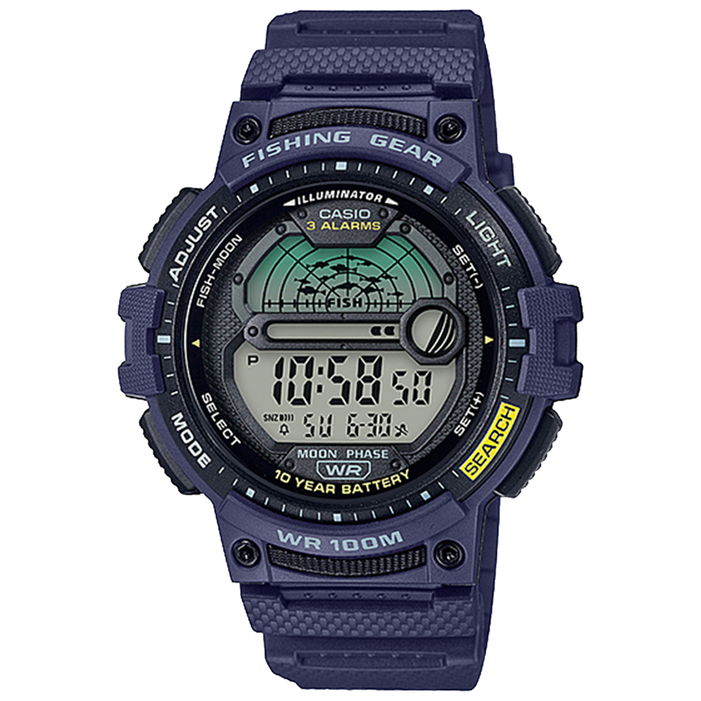 WS1200H-2AV | Men's Digital Fishing Watch Blue - Casio