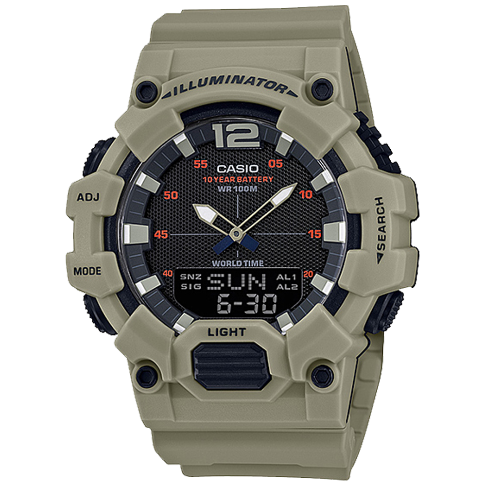 HDC700-3A3V | Olive Analog-Digital Combination - Casio