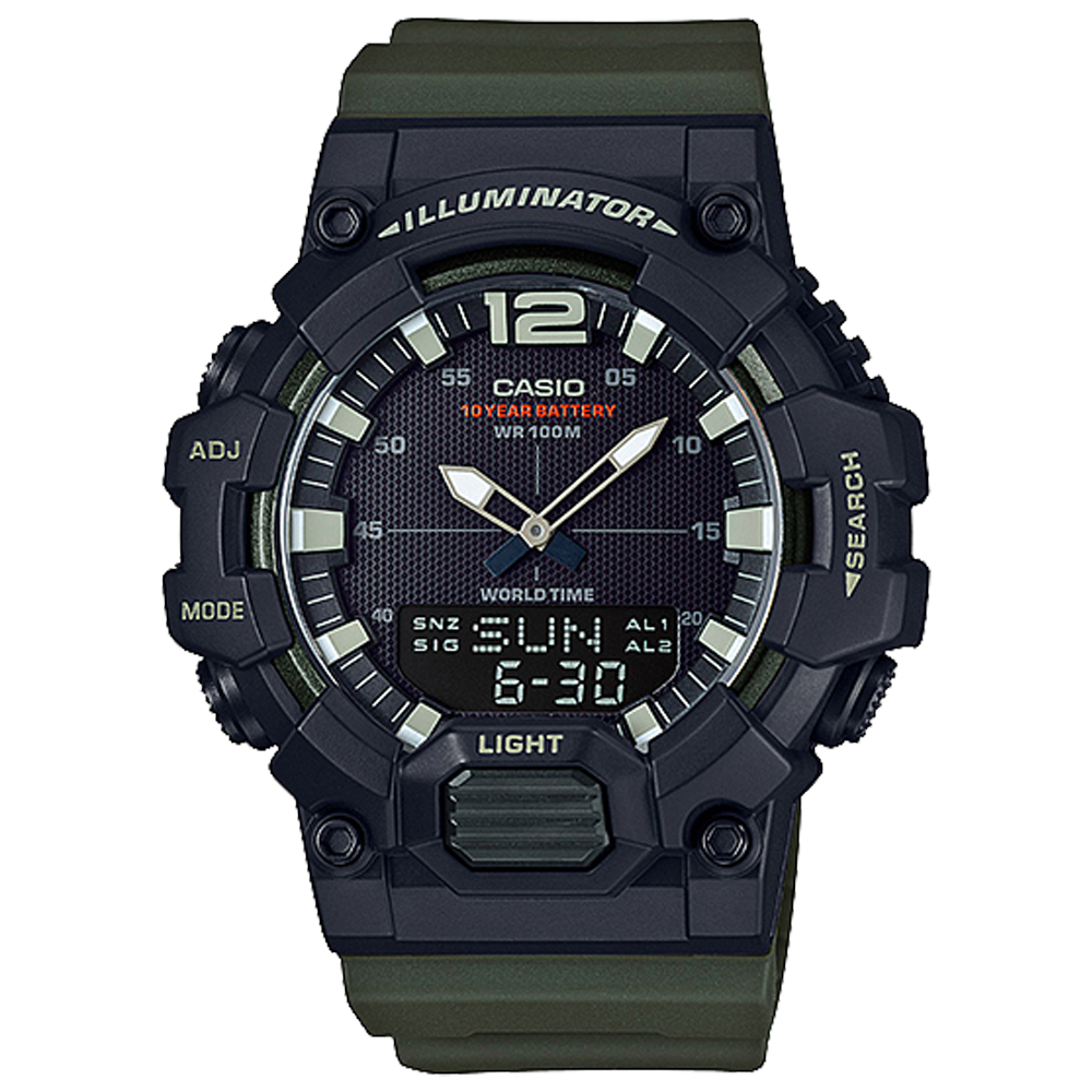 HDC700-3AV | Black and Green Analog-Digital Combination - Casio