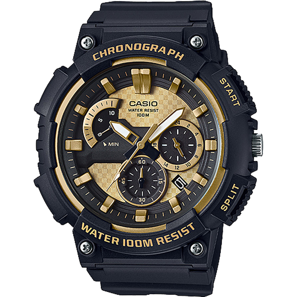 MCW200H-9AV | Black and Gold Men's Analog Watch - Casio