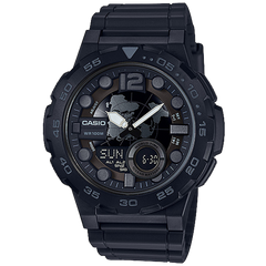AEQ100W-1BV | Analog-Digital All Black Watch - Casio