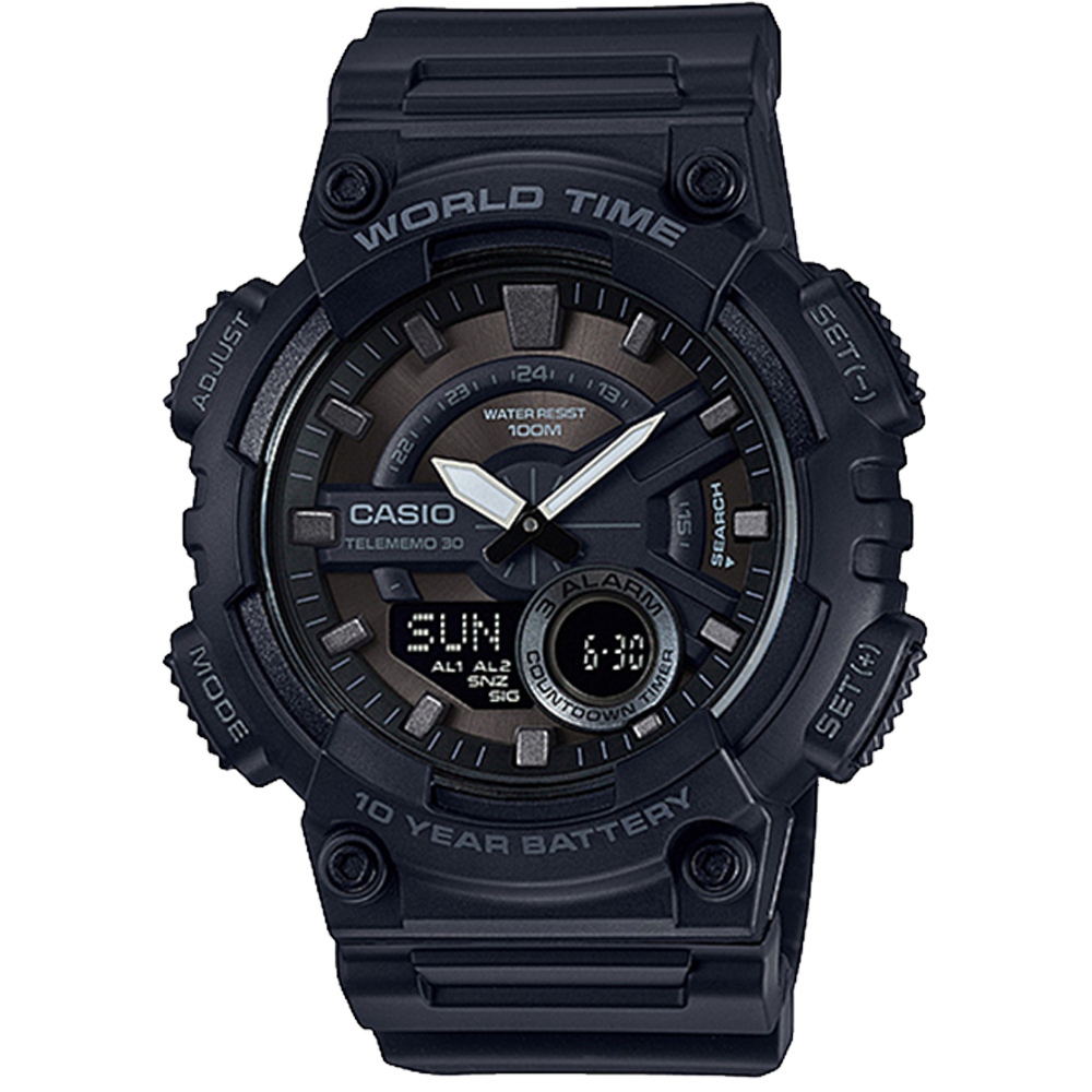 AEQ110W-1BV | Analog-Digital Midnight Black Watch - Casio