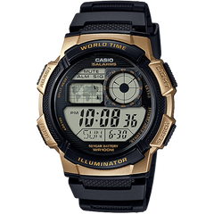 AE1000W-1A3V | Illuminator Black and Gold Digital Watch - Casio