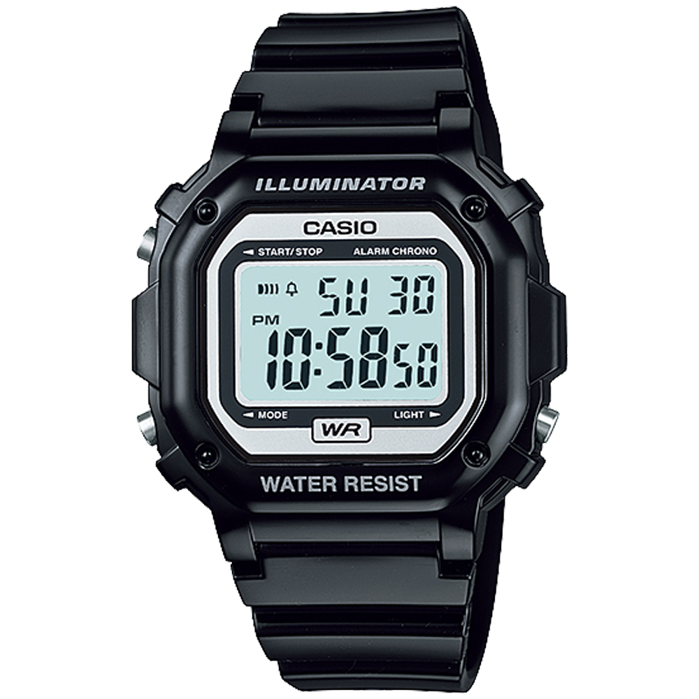 F108WHC-1A | Black Digital Watch - Casio