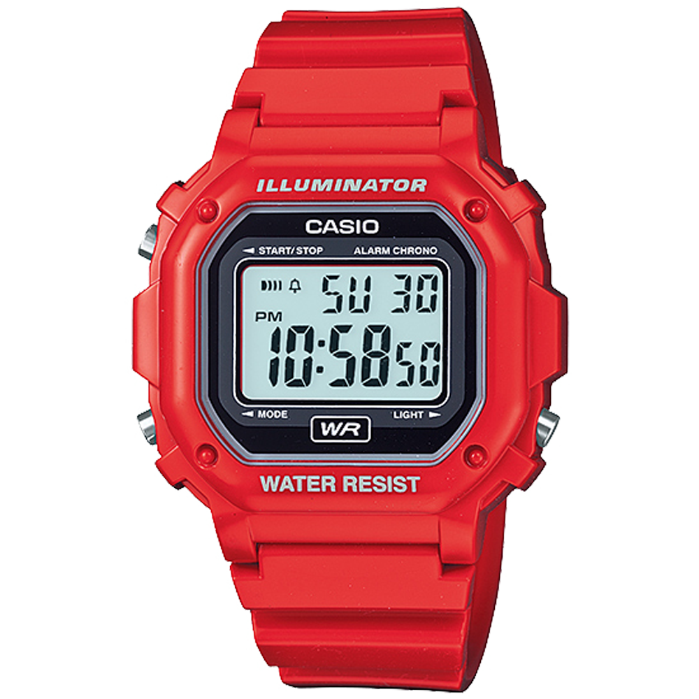 F108WHC-4A | Bright Red Digital Watch - Casio
