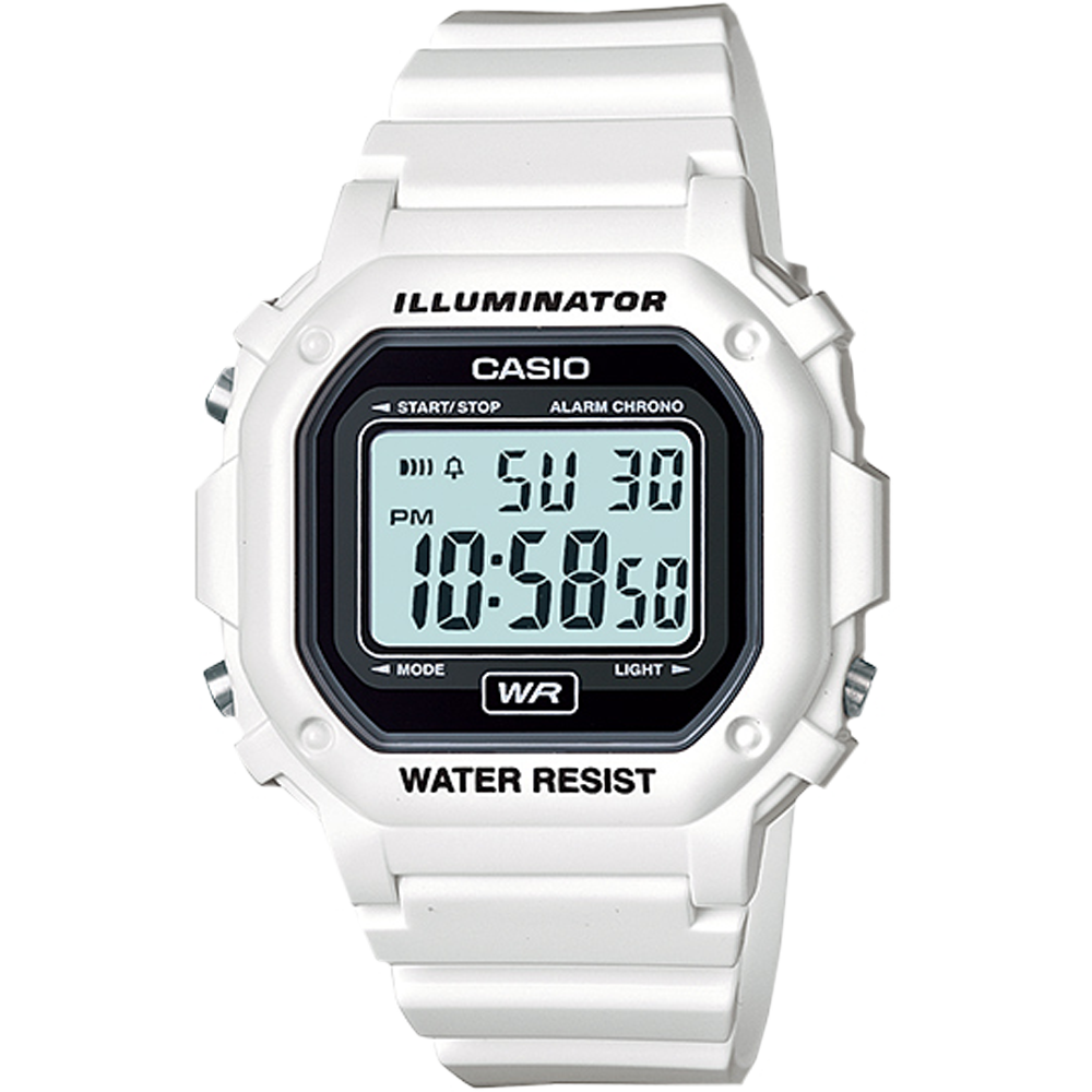 F108WHC-7A | White and Black Digital Watch - Casio