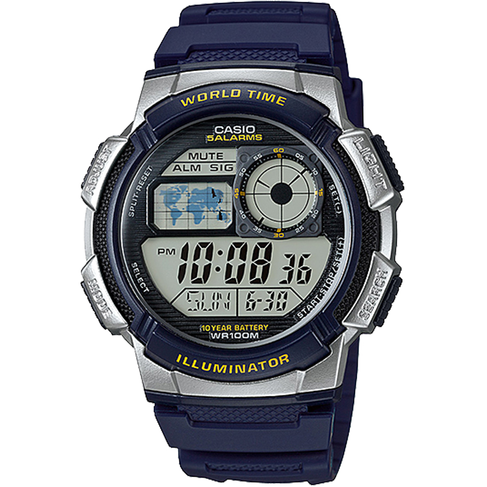 AE1000W-2AV | Illuminator Blue and Silver Digital Watch - Casio