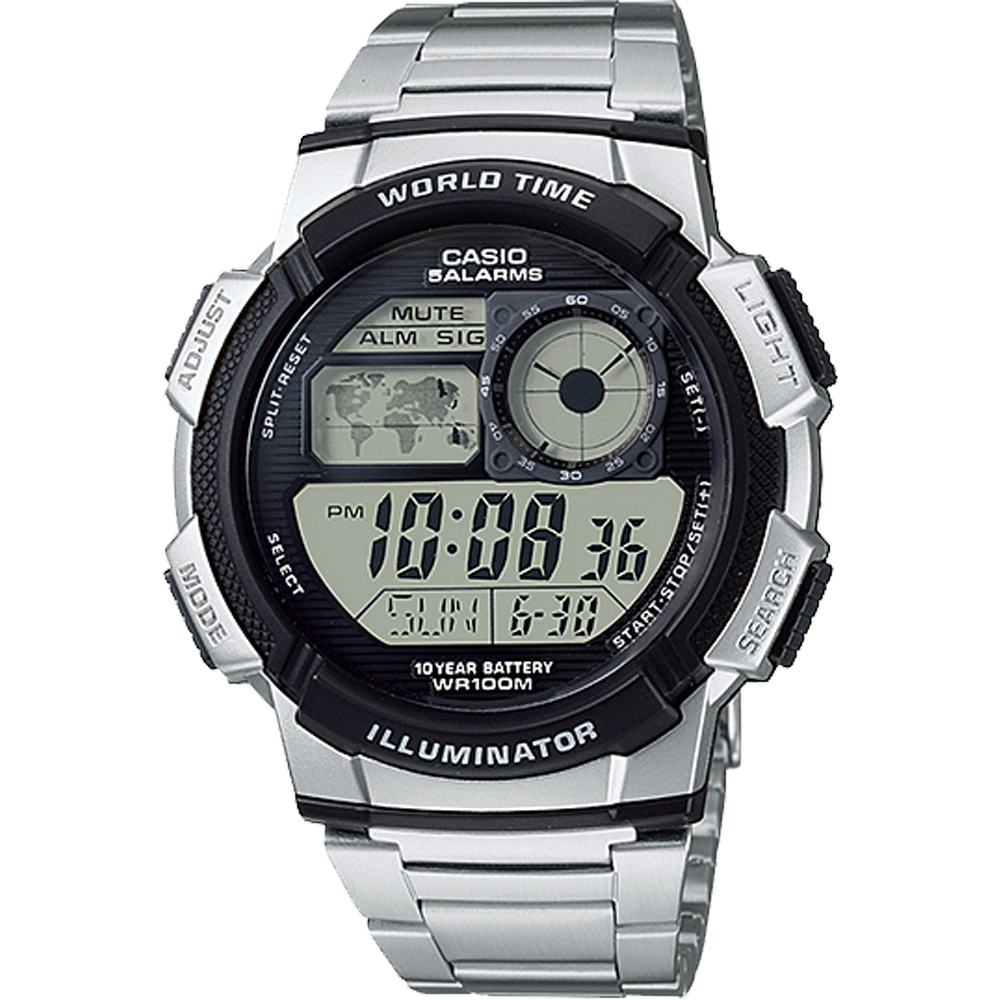 AE1000WD-1AV | Illuminator Silver-Black Digital Watch - Casio