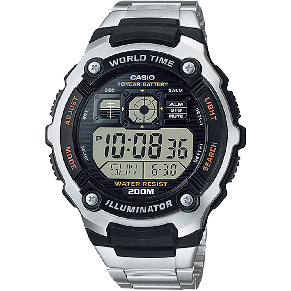 AE2000WD-1AV | Illuminator Silver-Black Digital Watch - Casio
