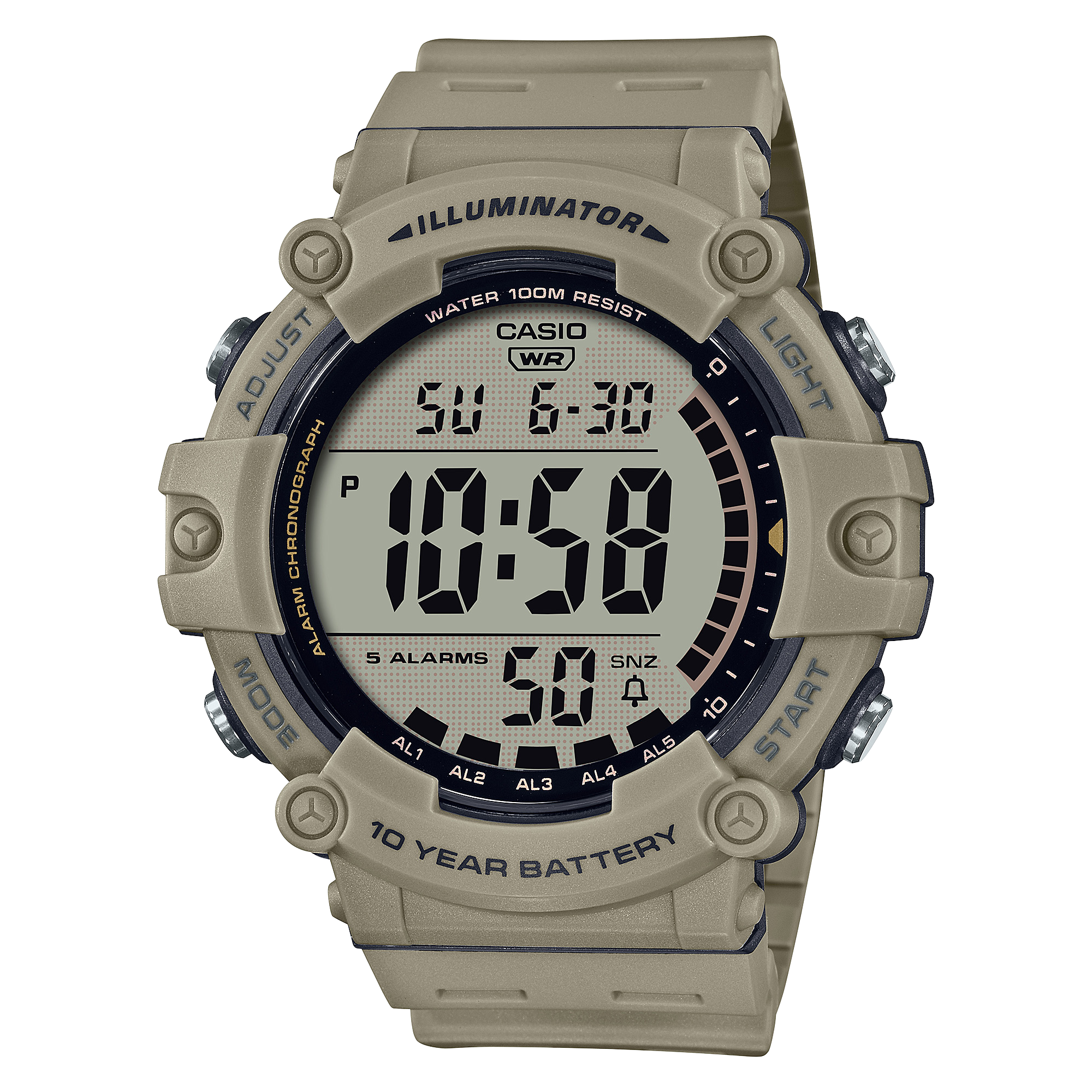 AE1500WH-5AV | Illuminator Beige Grey Digital Watch - Casio