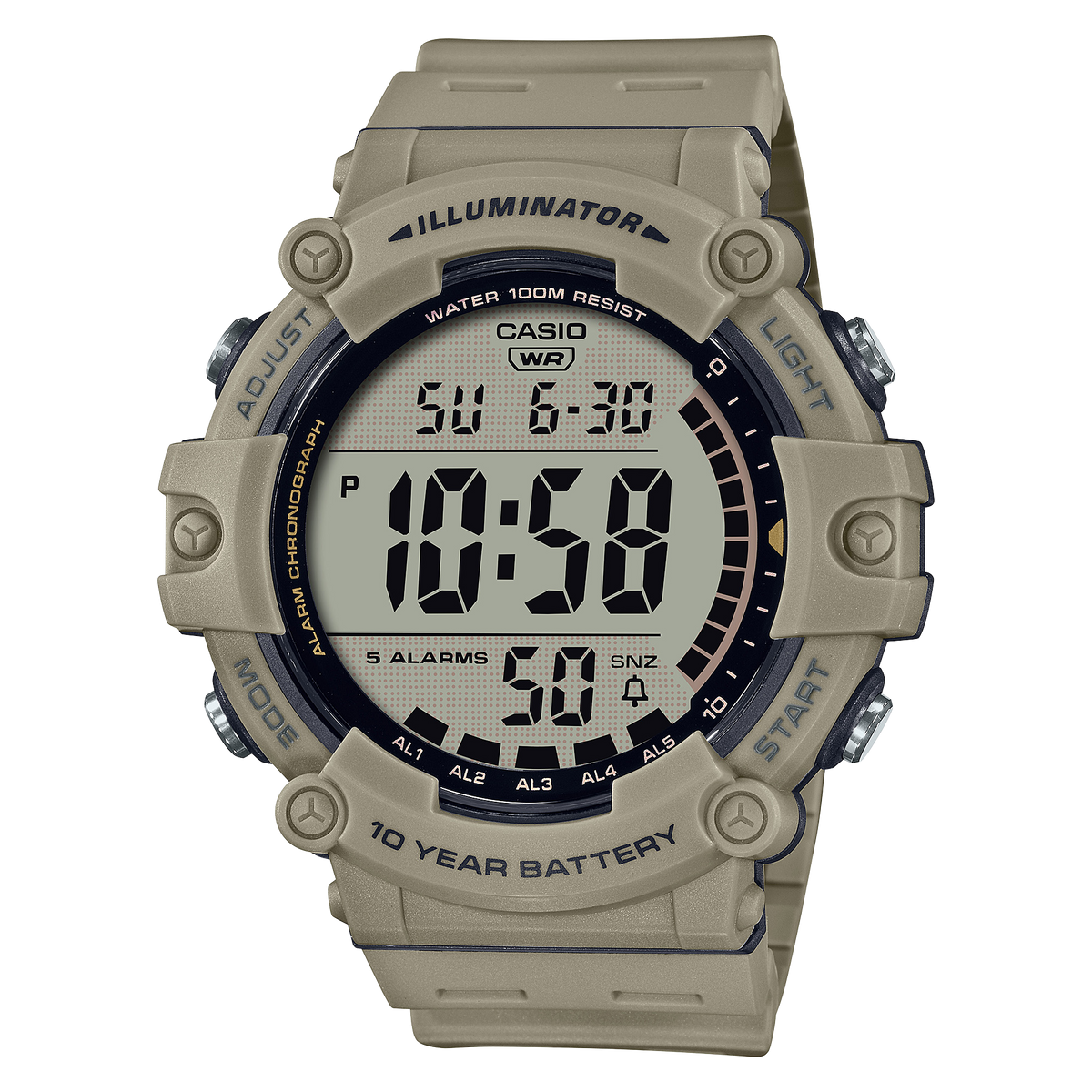 AE1500WH-5AV | Illuminator Beige Grey Digital Watch - Casio