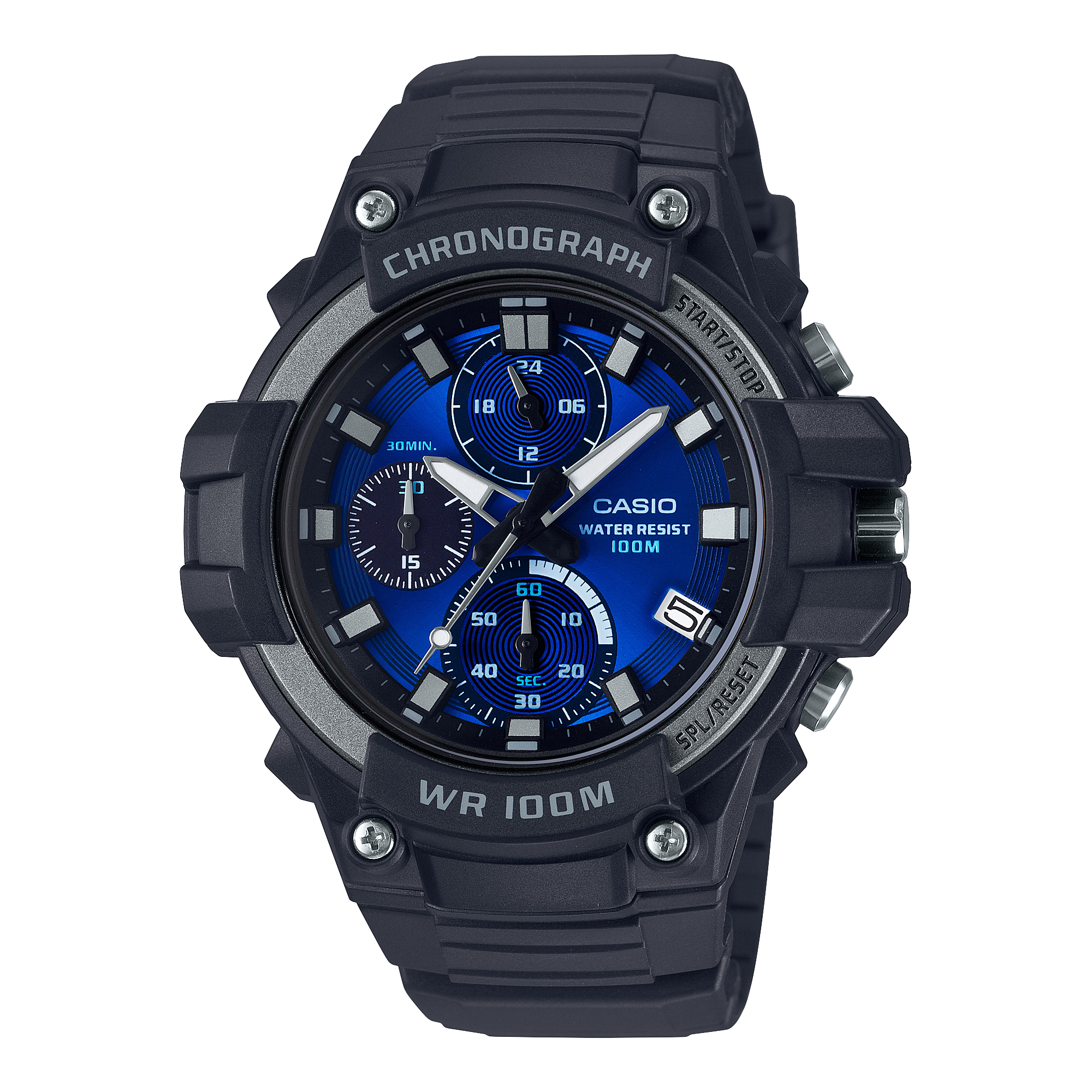 MCW110H-2A2V | Black and Royal Blue Men's Analog Watch - Casio