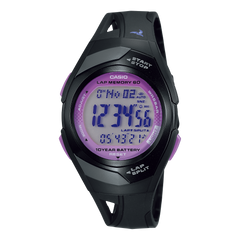 STR300-1C | Black and Purple Digital Women's Eco-friendly Runners Watch - Casio