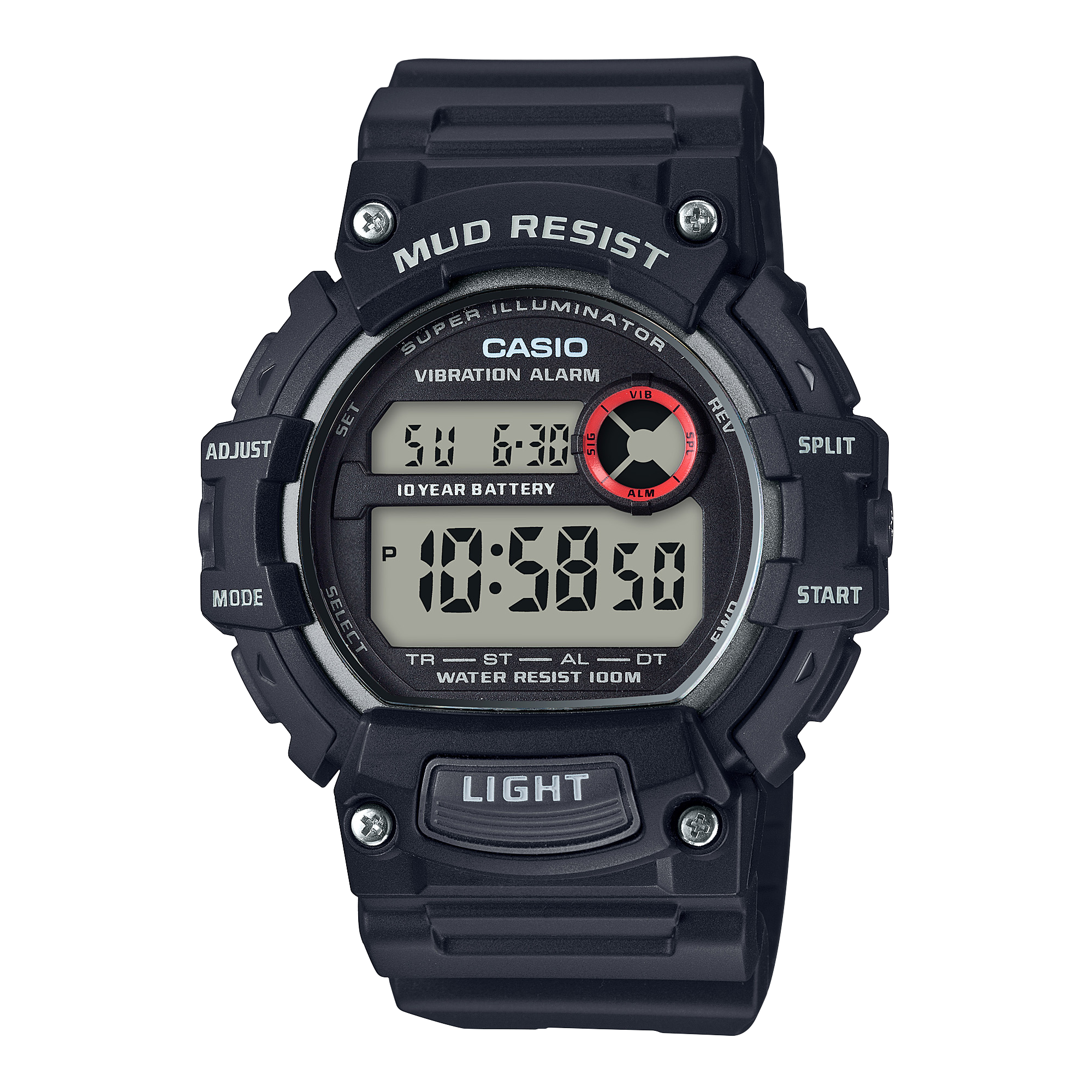 TRT110H-1AV | Black Digital Men's Watch - Casio