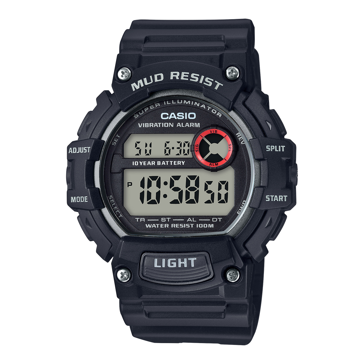 TRT110H-1AV | Black Digital Men's Watch - Casio