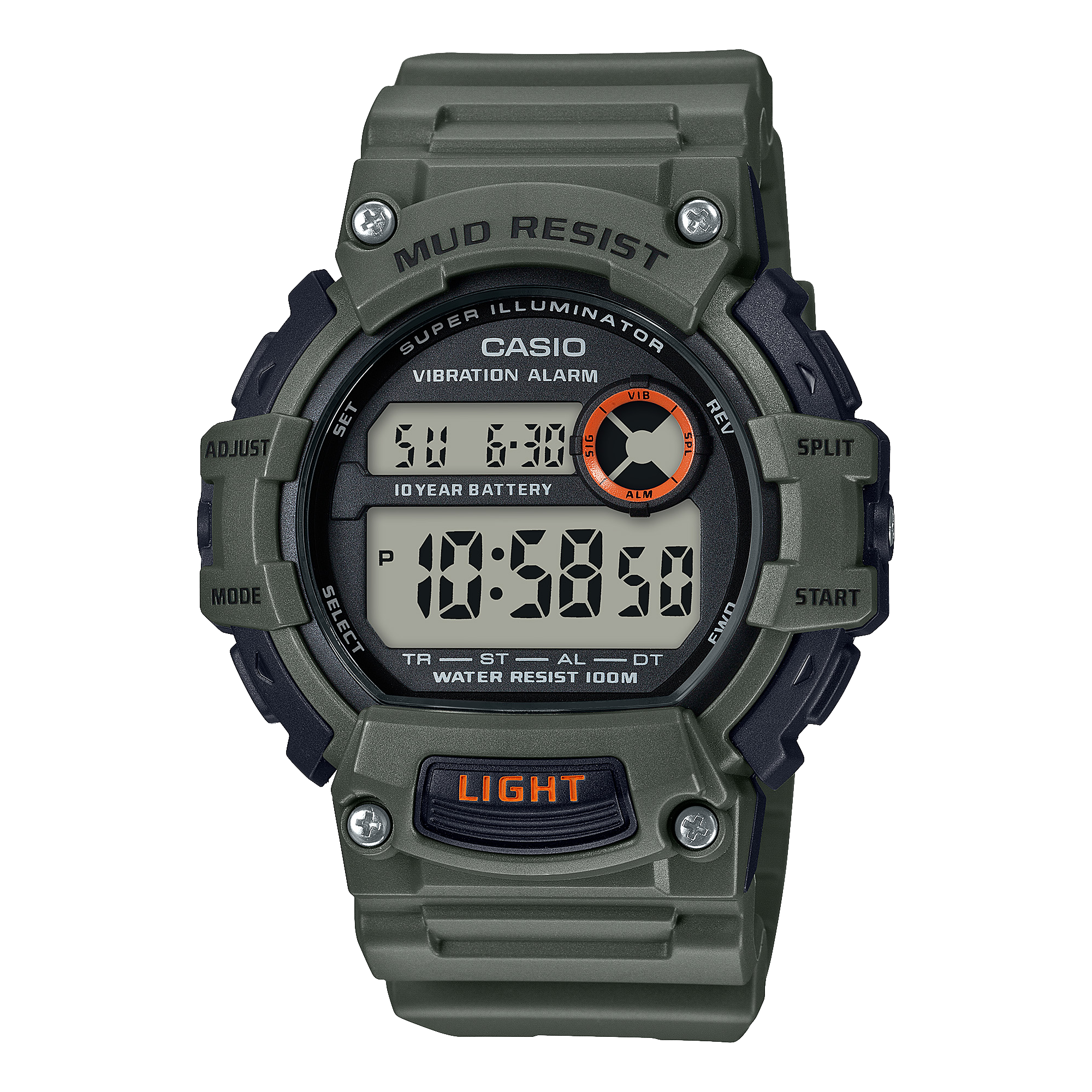 TRT110H-3AV | Green Digital Watch - Casio