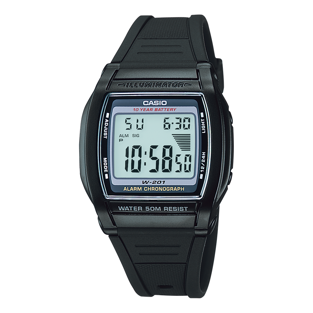 W201-1AV | Black Digital Casual Classic Watch - Casio