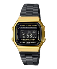 A168WEGB-1BVT | Vintage Black and Gold Metal Watch - Casio