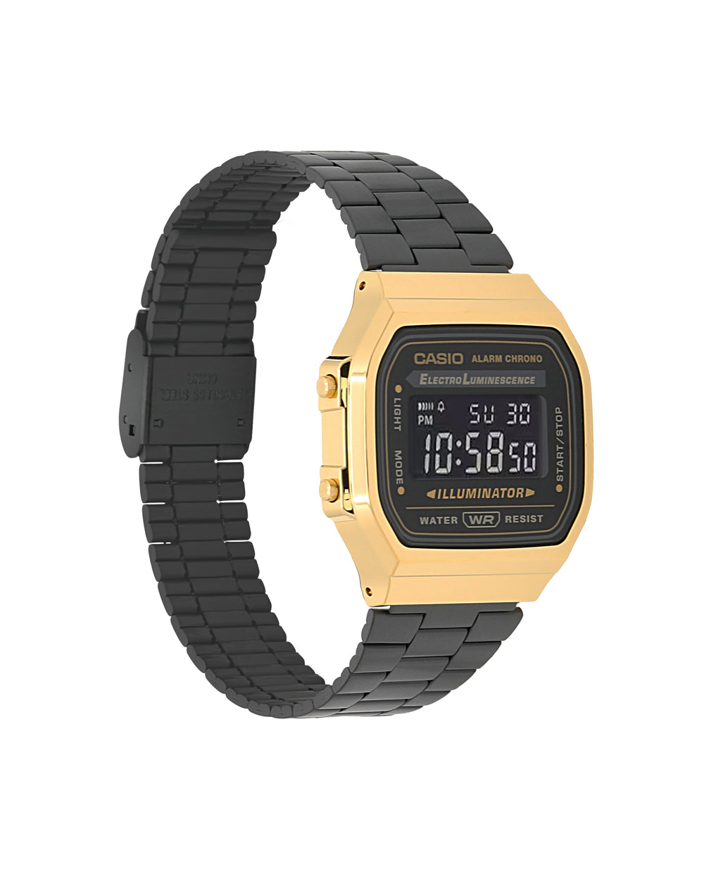 A168WEGB-1BVT | Vintage Black and Gold Metal Watch - Casio