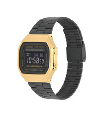 A168WEGB-1BVT | Vintage Black and Gold Metal Watch - Casio