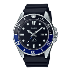 MDV106B-1A1V | Black and Silver Men's Analog Watch - Casio