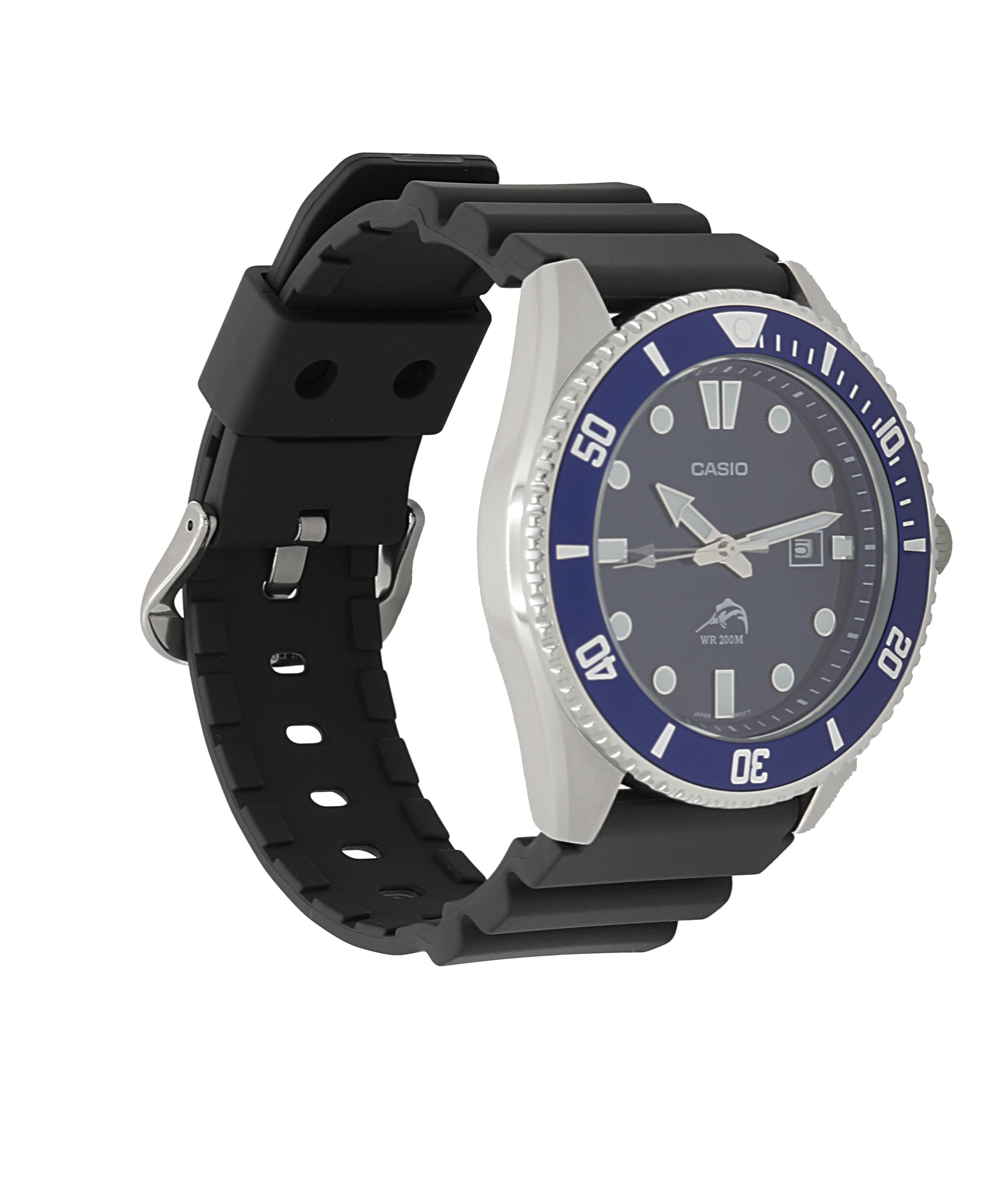 MDV106B-2AV | Black and Royal Blue Men's Analog Watch - Casio