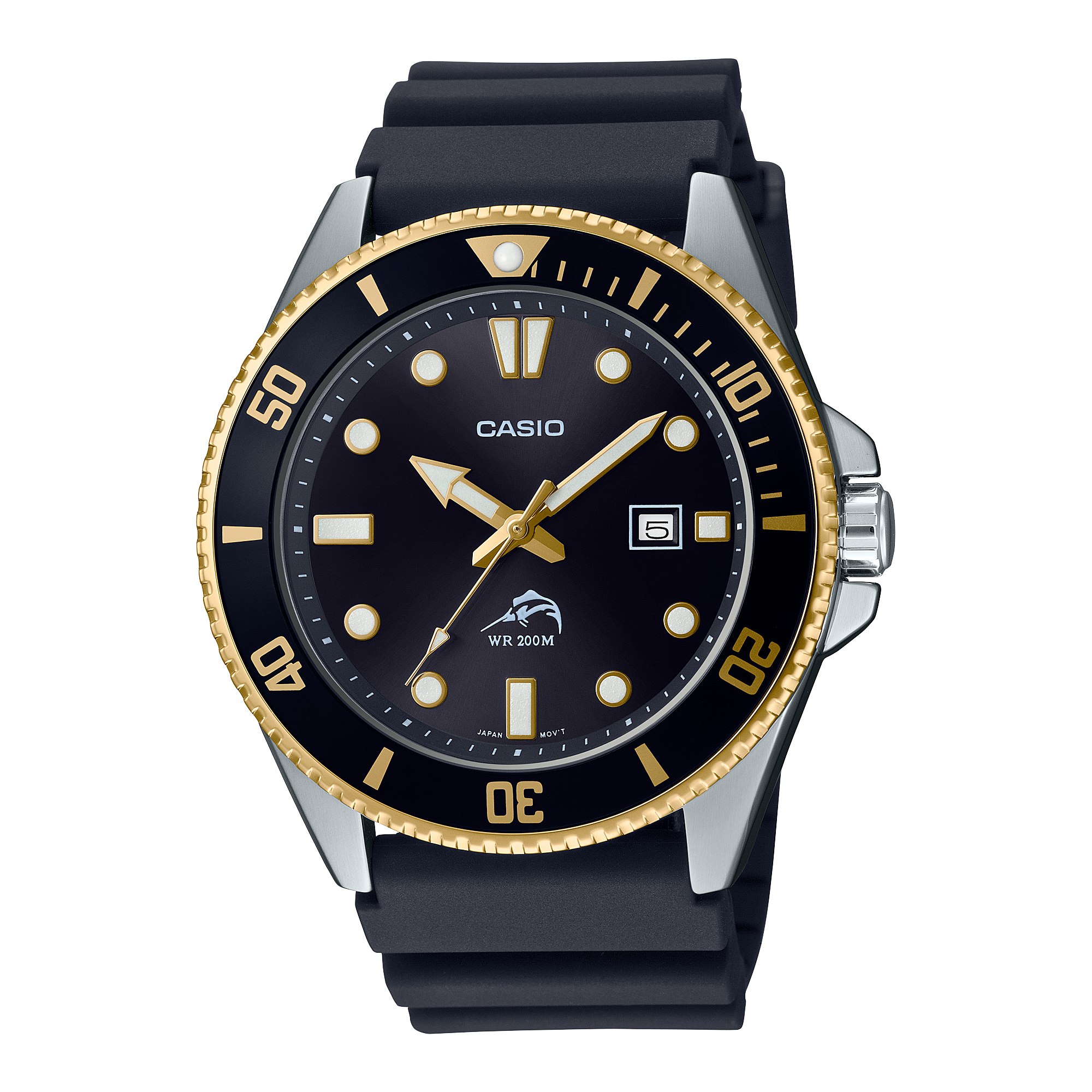MDV106G-1AV | Black and Yellow Men's Analog Watch - Casio