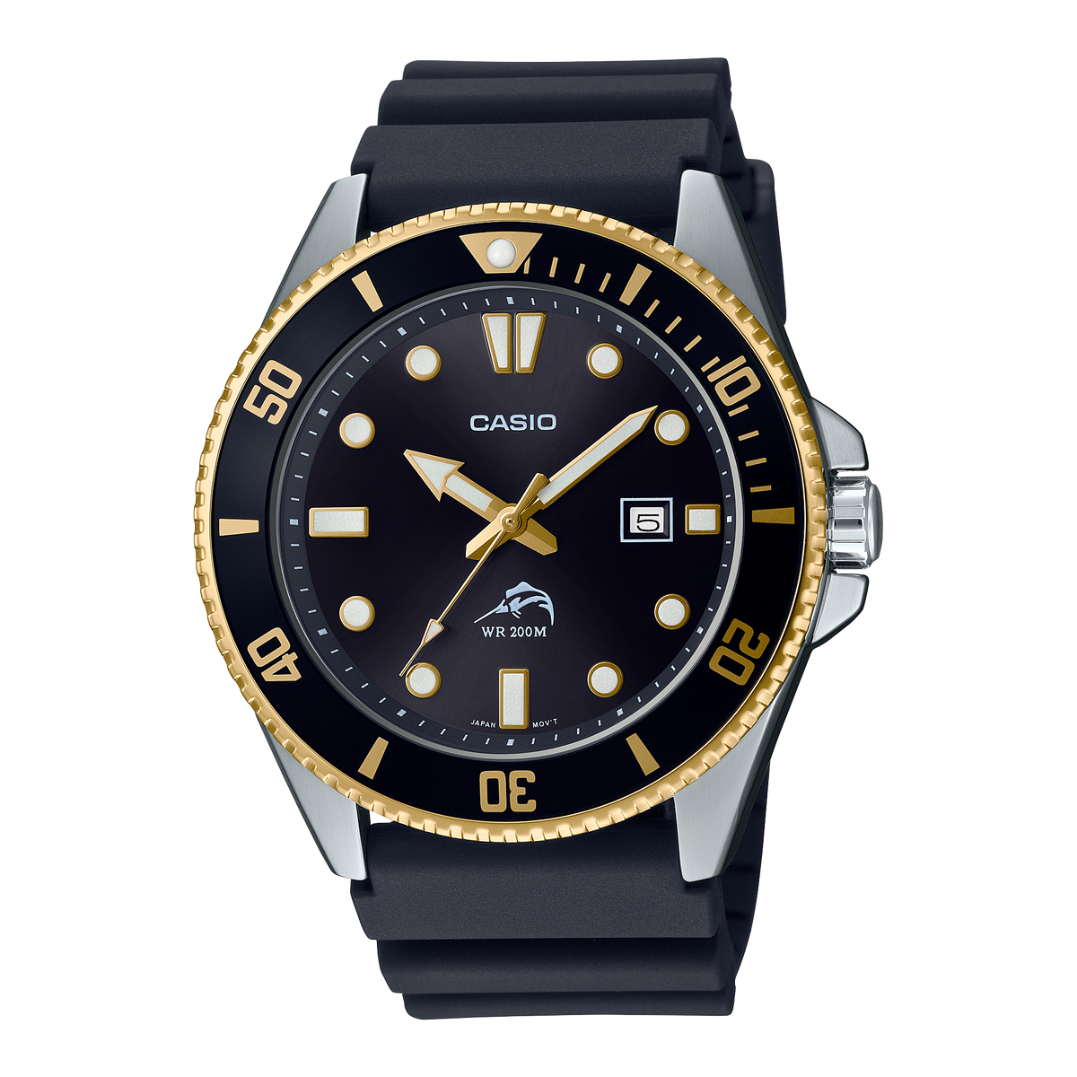 MDV106G-1AV | Black and Yellow Men's Analog Watch - Casio