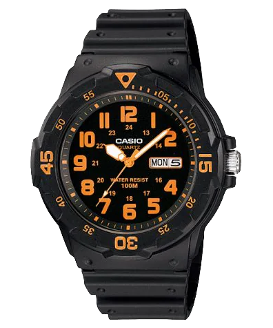 MRW200H-4BV | Black and Orange Analog Men's Watch - Casio