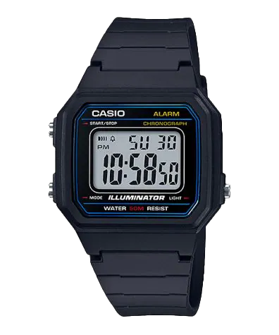 W217H-1AV | Black Digital Men's Casual Classic Watch - Casio