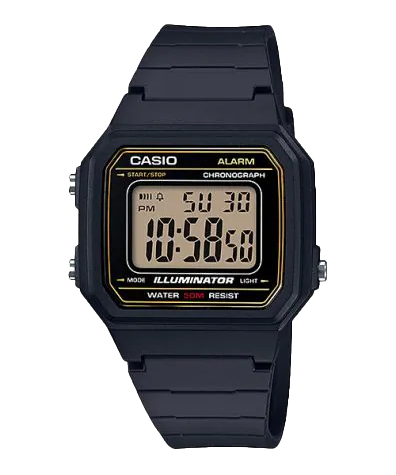 W217H-9AV | Black Digital Men's Easy Reader Watch - Casio