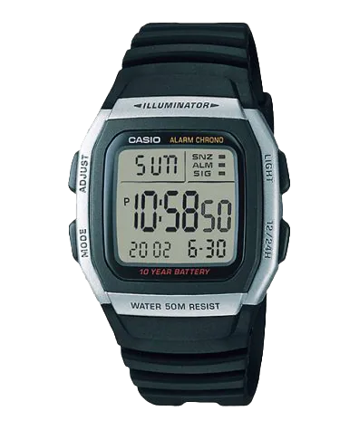 W96H-1AV | Black Digital Watch - Casio