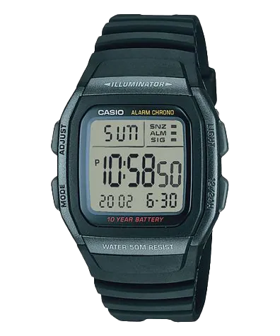 W96H-1BV | Black Digital Watch - Casio
