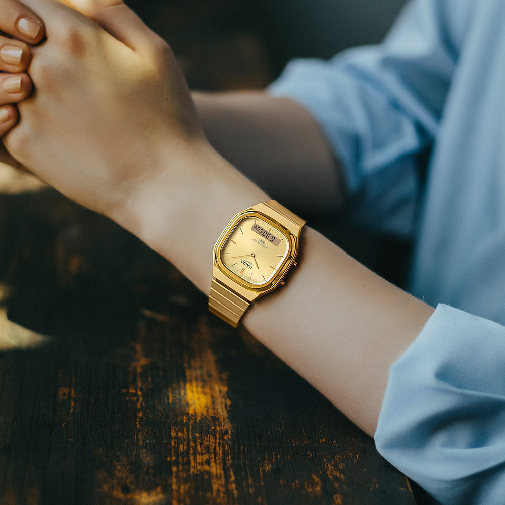 AQ240EG-9A | Gold Casio Vintage Watch - Casio