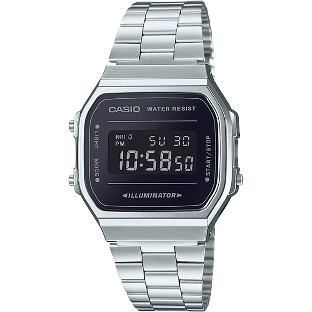 A168WEM-1VT | Vintage Silver and Black Metal Watch - Casio