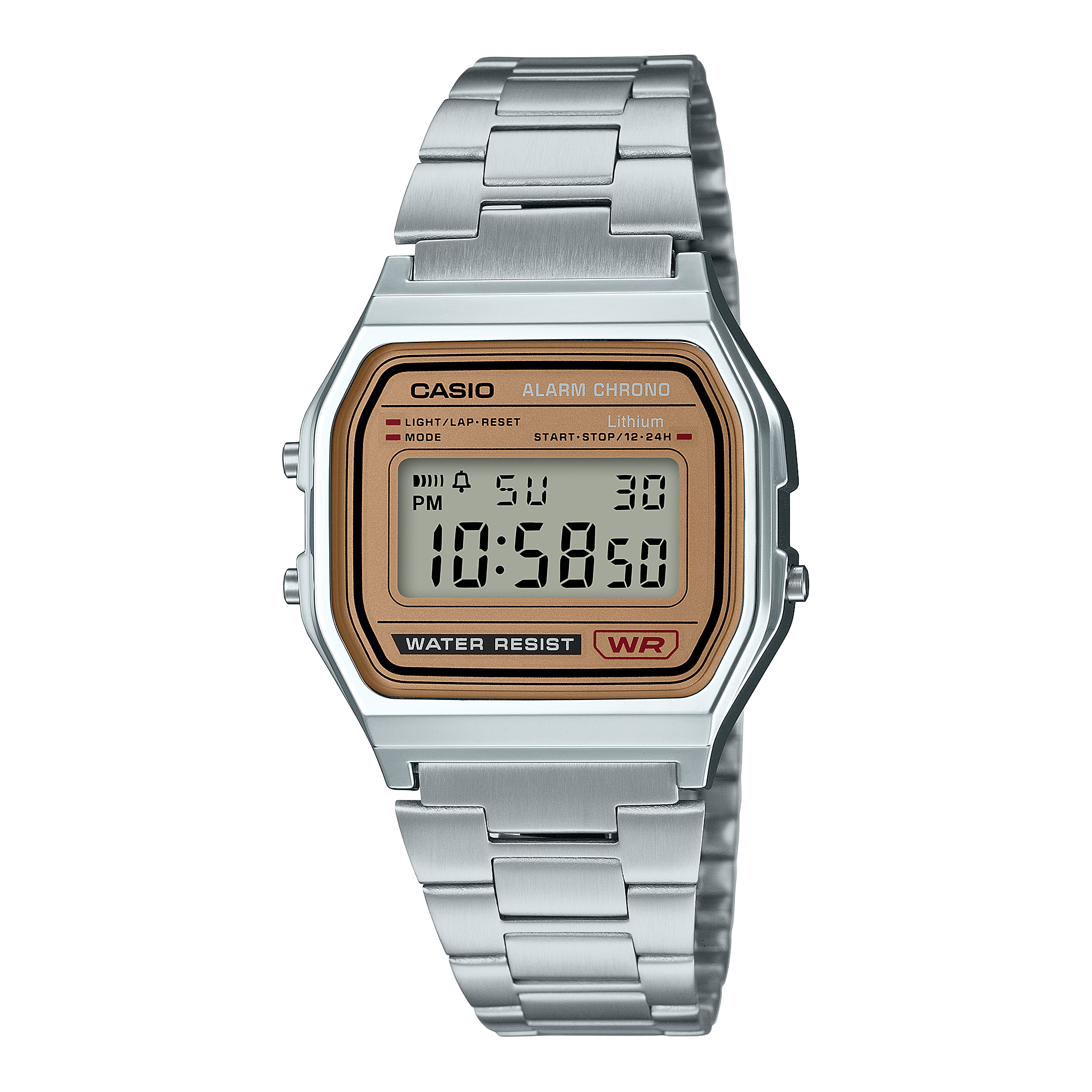 A158WEA-9 | Vintage Silver and Gold Metal Watch - Casio