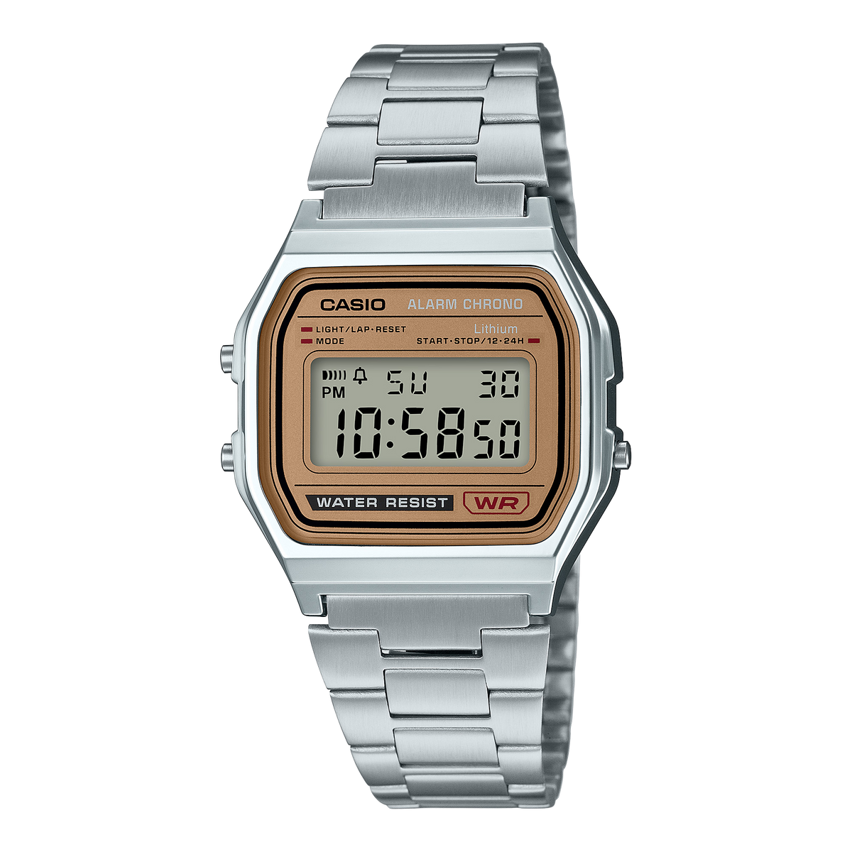 A158WEA-9 | Vintage Silver and Gold Metal Watch - Casio