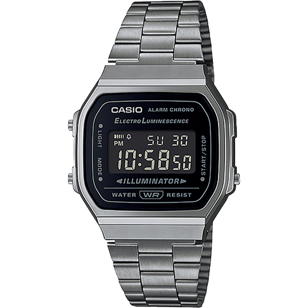 A168WGG-1BVT | Vintage Silver and Black Metal Watch - Casio