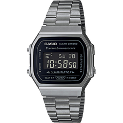 A168WGG-1BVT | Vintage Silver and Black Metal Watch - Casio