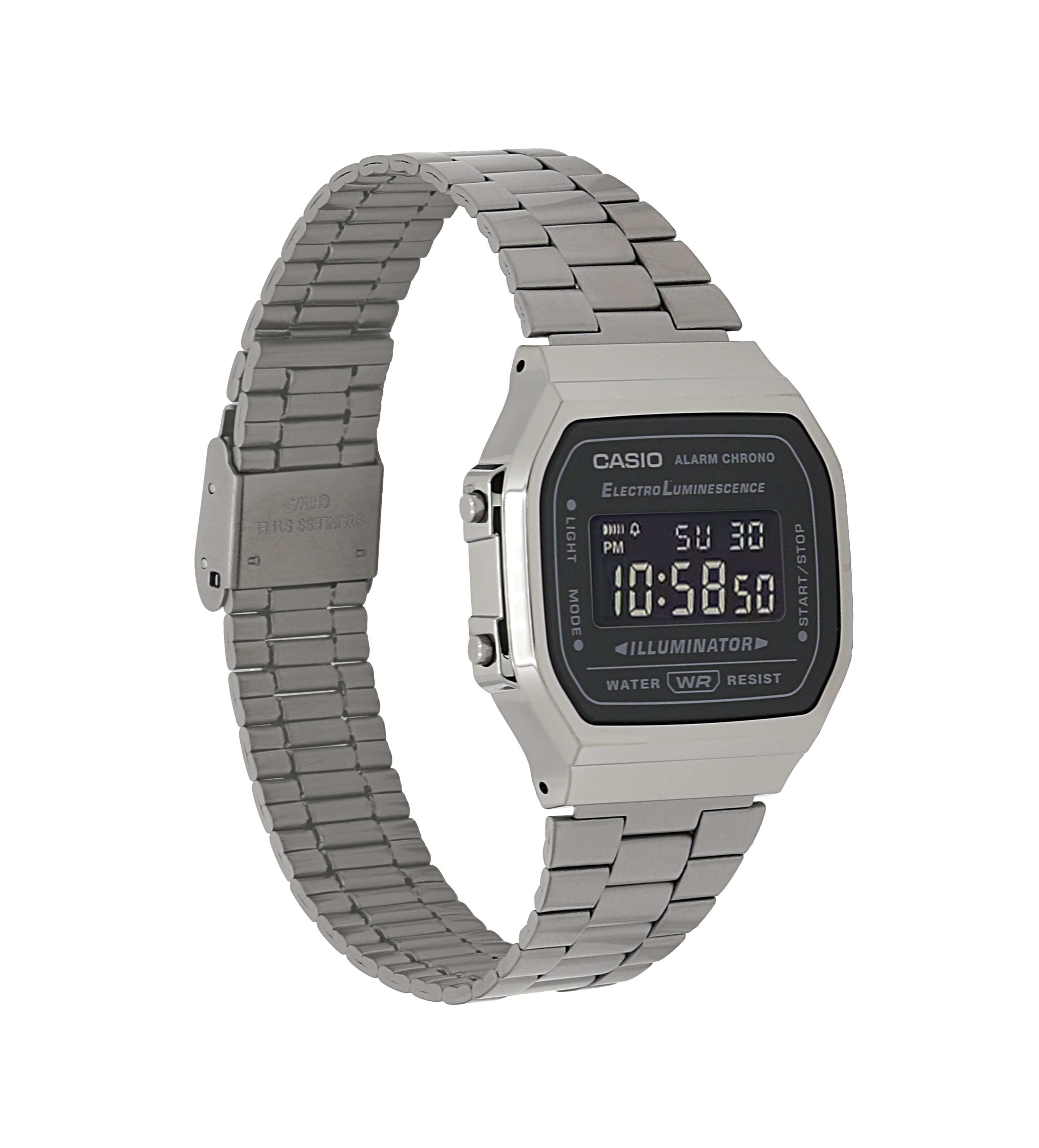 A168WGG-1BVT | Vintage Silver and Black Metal Watch - Casio