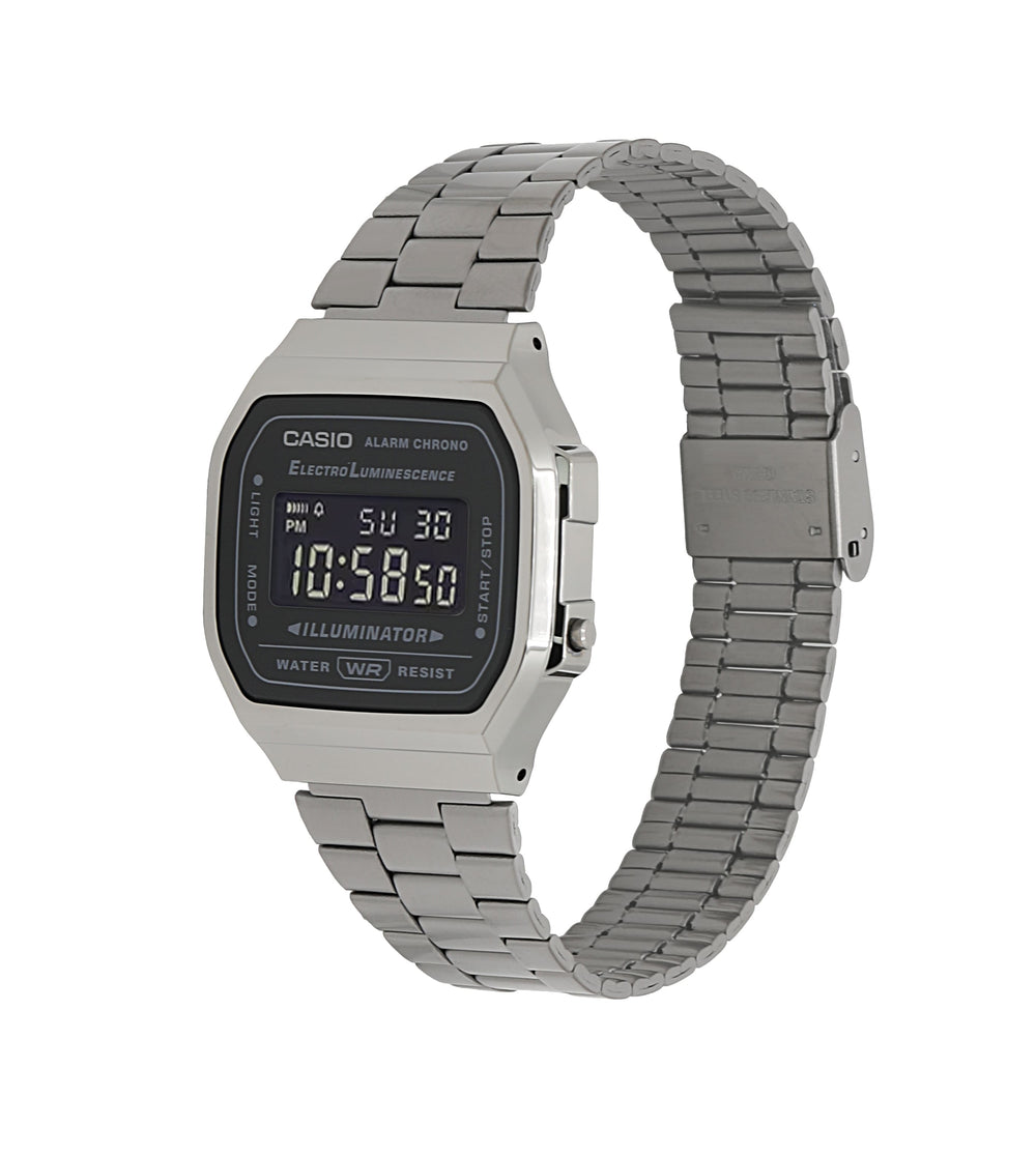 A168WGG-1BVT | Vintage Silver and Black Metal Watch - Casio