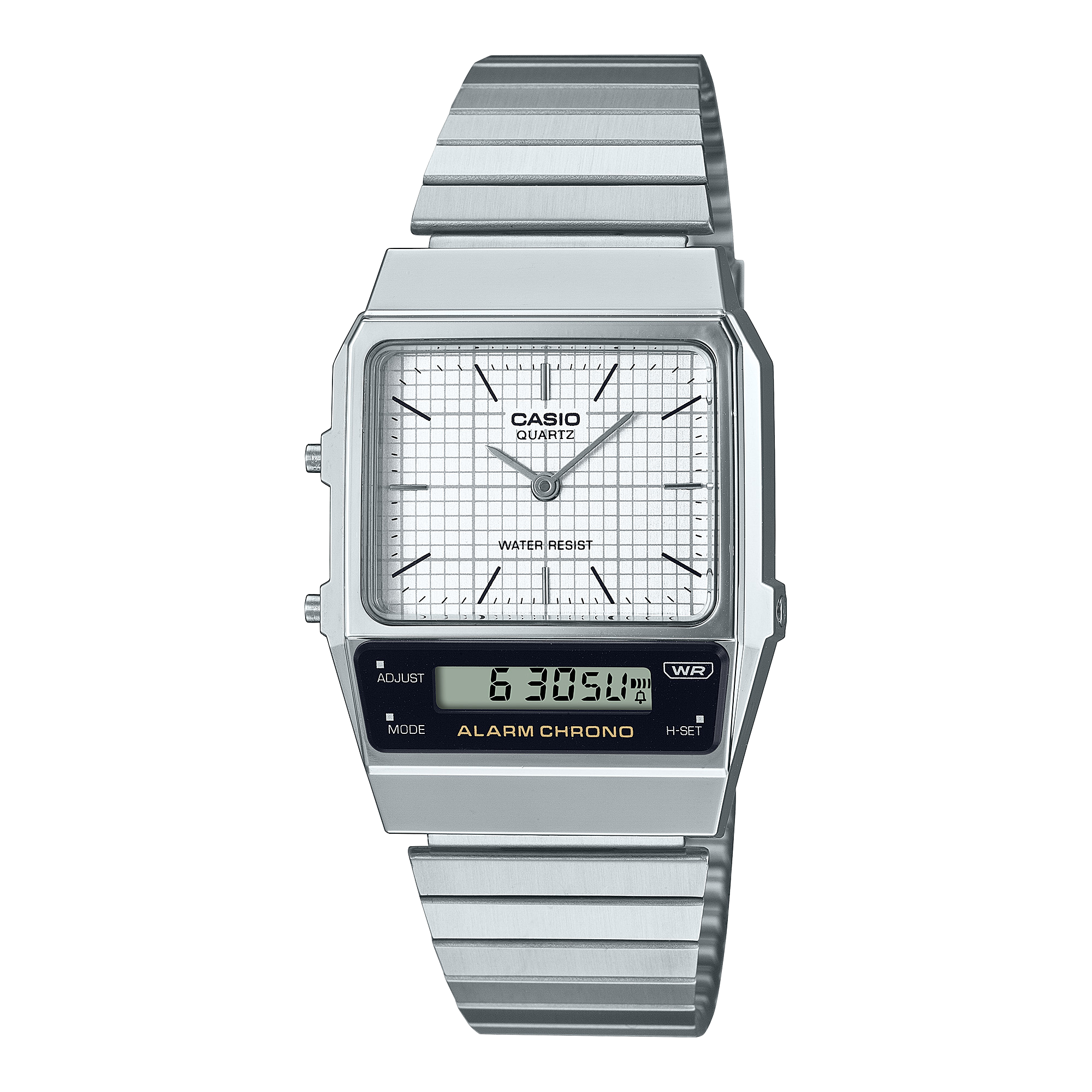 AQ800E-7A | Vintage Silver Stainless Steel Watch - Casio