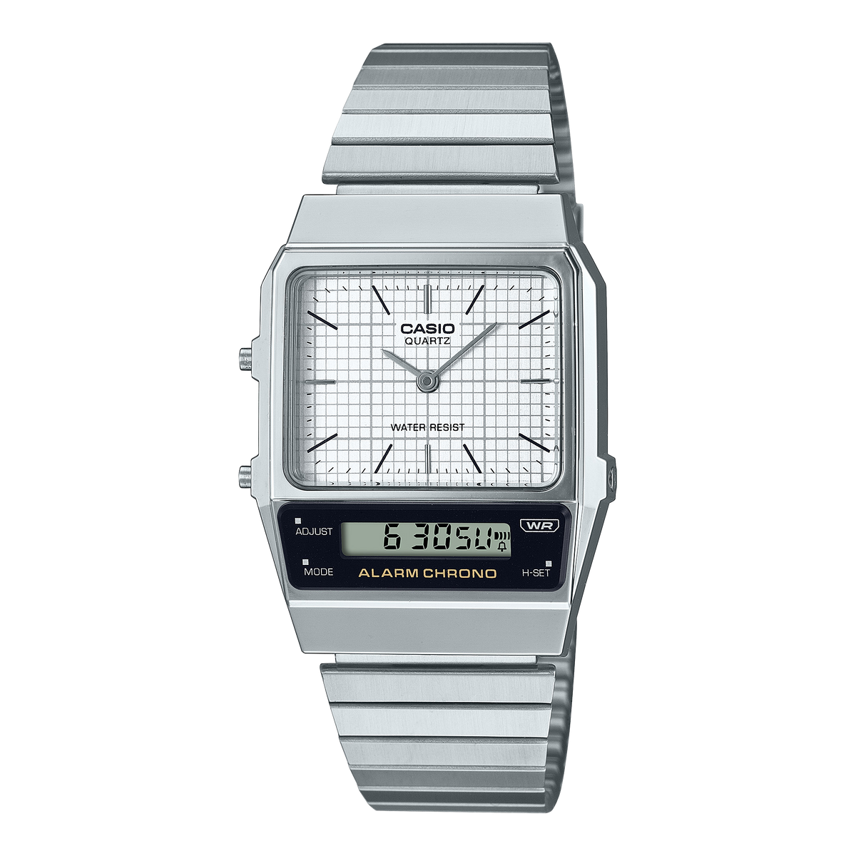 AQ800E-7A | Vintage Silver Stainless Steel Watch - Casio