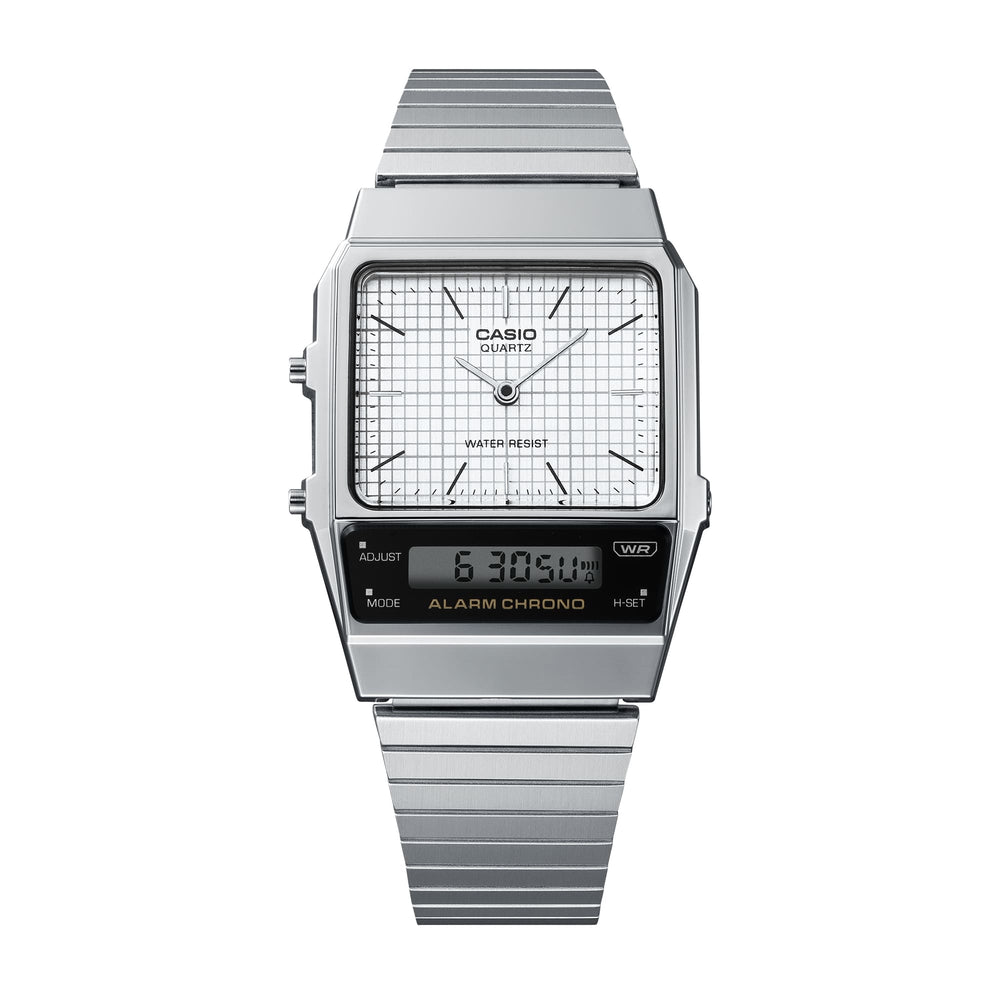 AQ800E-7A | Vintage Silver Stainless Steel Watch - Casio