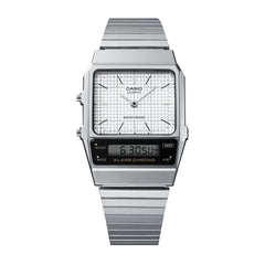 AQ800E-7A | Vintage Silver Stainless Steel Watch - Casio