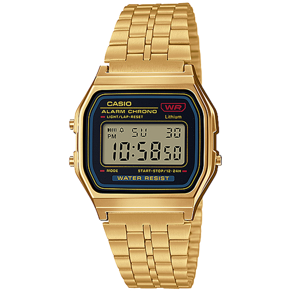A159WGEA-1VT | Vintage Gold and Black Metal Watch - Casio