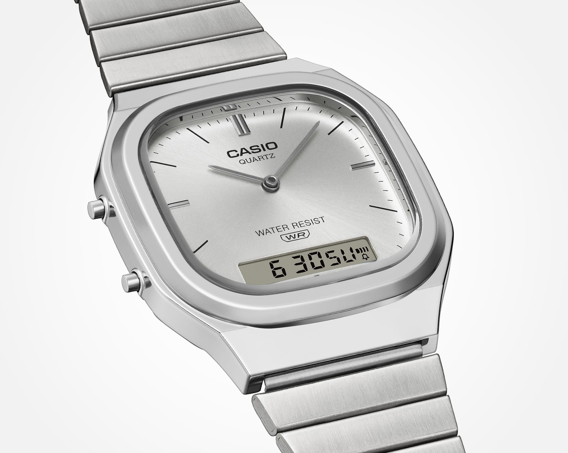 AQ-240E-7A | Vintage Silver Watch with Dual Time - Casio
