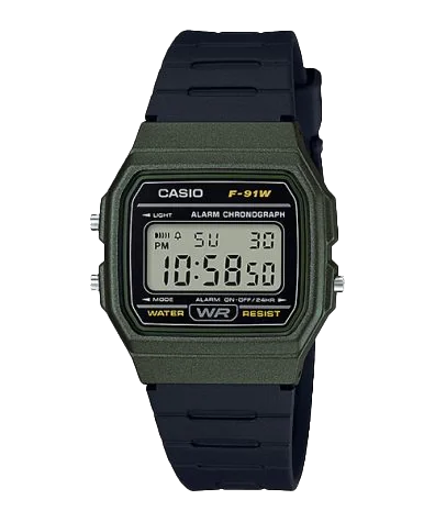 F91WM-3A | Green and Black Digital Watch - Casio