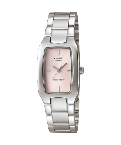 LTP1165A-4C | Silver and Pink Metal Analog Watch - Casio